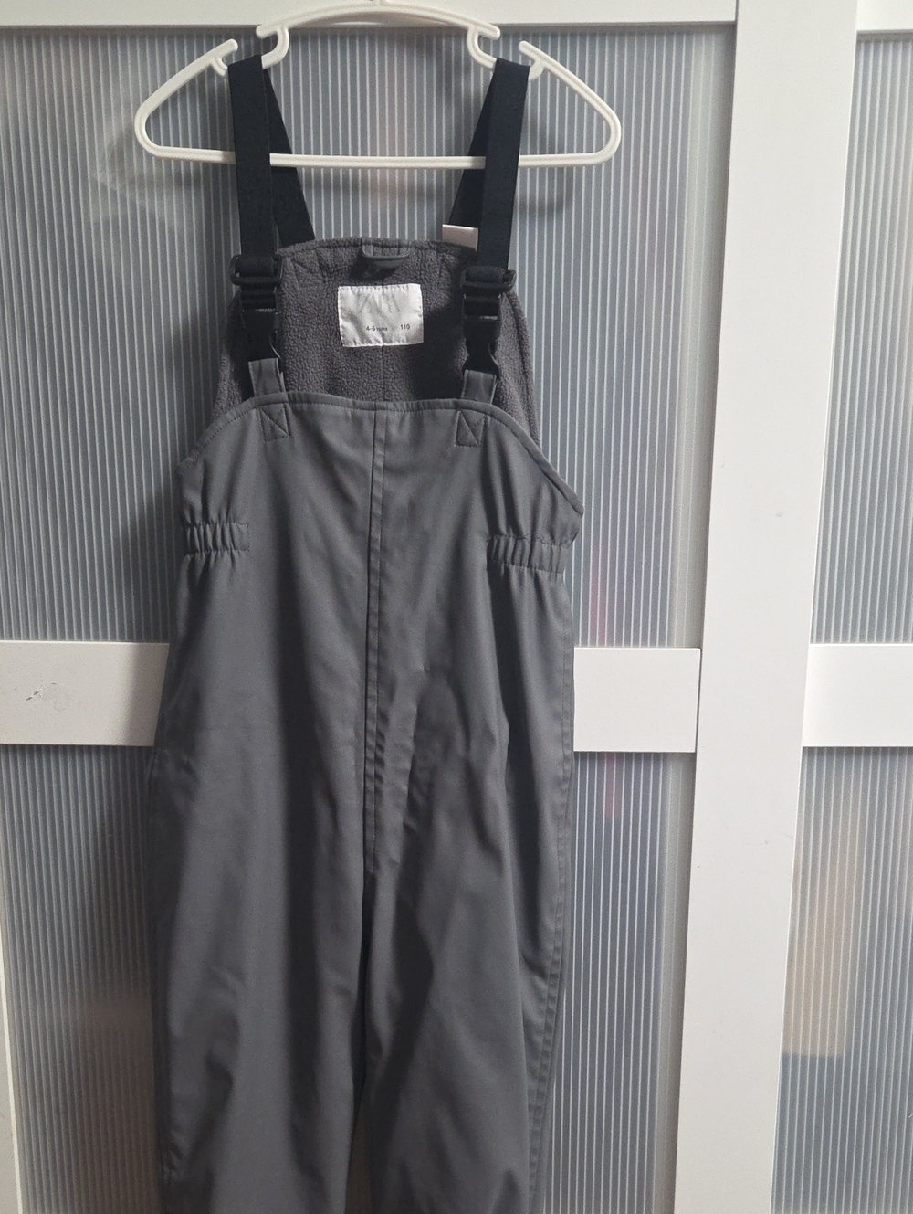 Zara Kids Gray Waterproof Bib Overalls with Black Straps